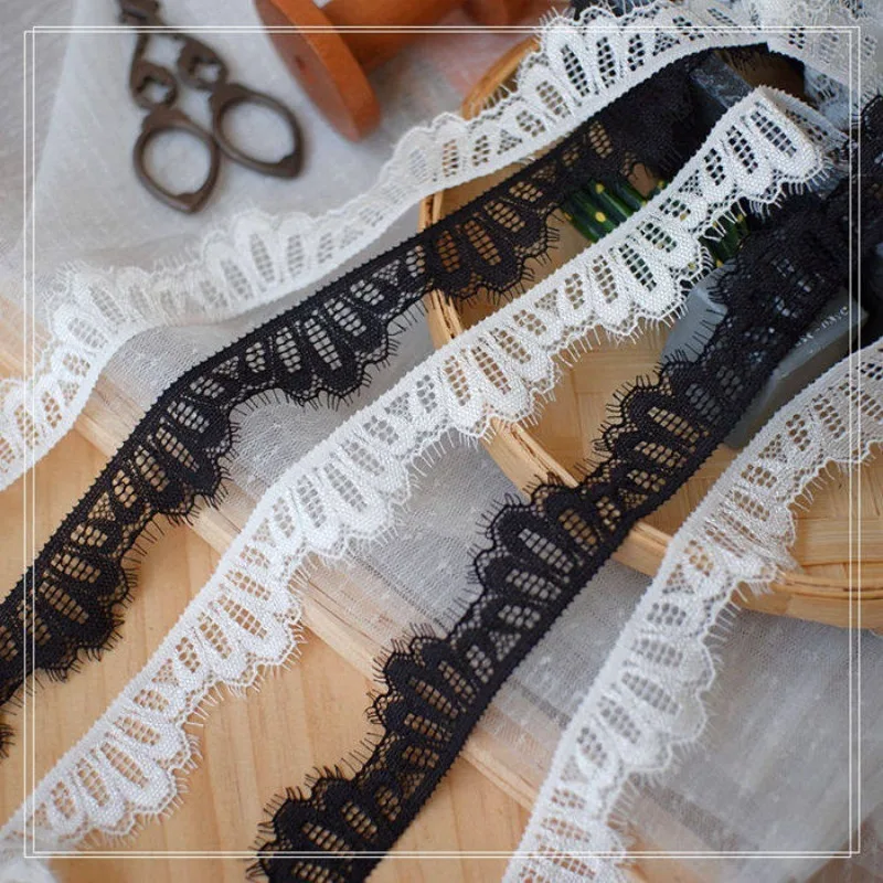 

High Quality Eyelash Lace Elastic Decal Fabric Handmade DIY High-end Wedding Dress Materials, Clothing Decoration Accessories