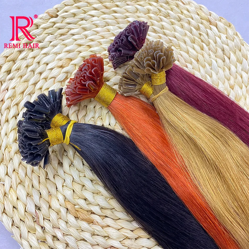 U Tip Keratin Hair Extensions Real Human Hair Straight Pre-bonded Fusion Hair Virgin Vietnamese Colored Hair Extensions