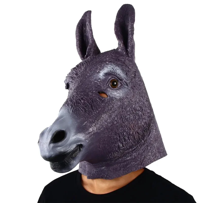 ♥   2025 novo shrek burro halloween novidade traje de luxo festa cosplay látex máscara cabeça animal adulto ★ ☆ ly99
