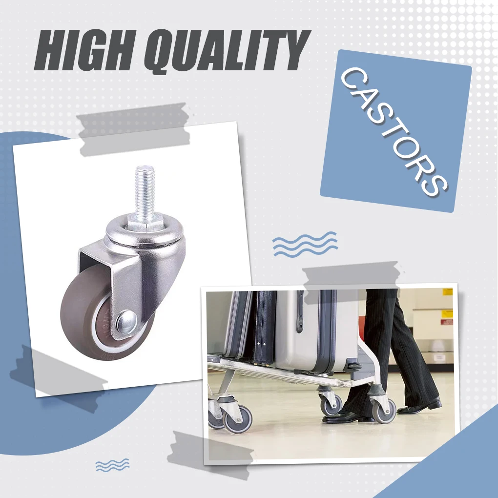 4pack/lot Furniture Casters With TPE Wheels Sturdy And Easy To Install Ensuring Quiet Movement