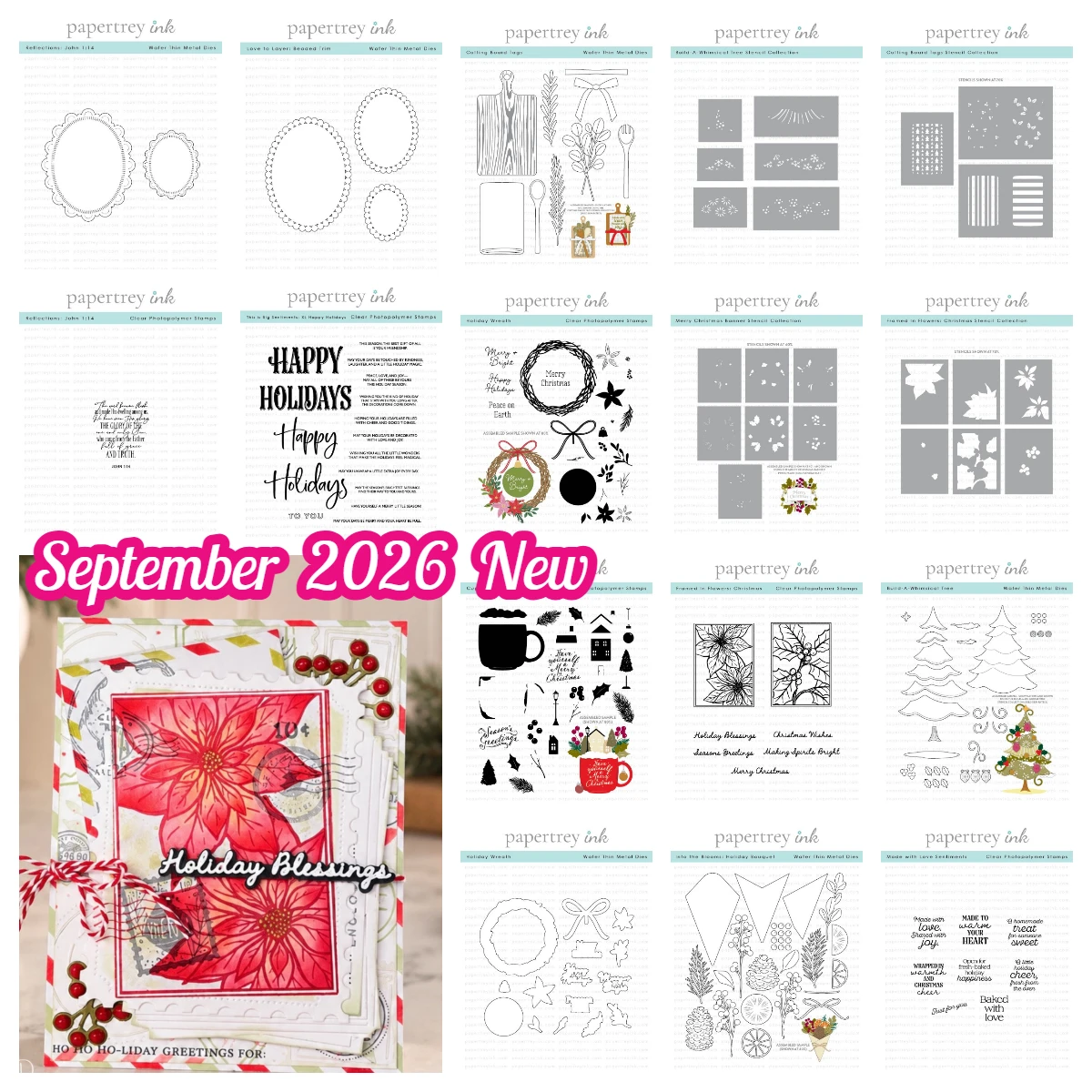 Papertrey Ink – Stempel und Stanzformen mit liebevollen Sprüchen, handgemachte Karten, Scrapbook und Tagebuch für DIY-Papier, September 2026, Neu