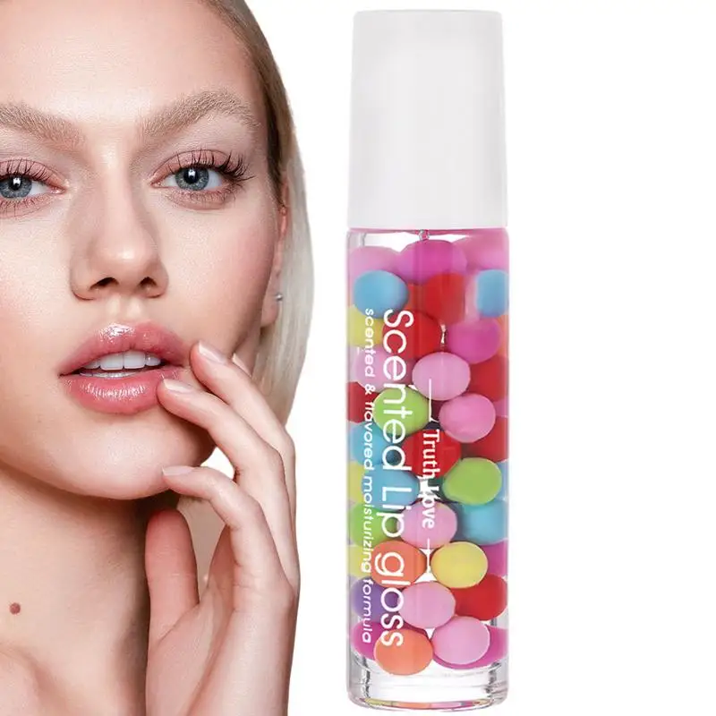 Aceite de labios Roll On para mujeres y niñas, aceite de labios hidratante multiusos, brillo de labios lindo, aceite de labios de larga duración, aceite de labios de boda de viaje