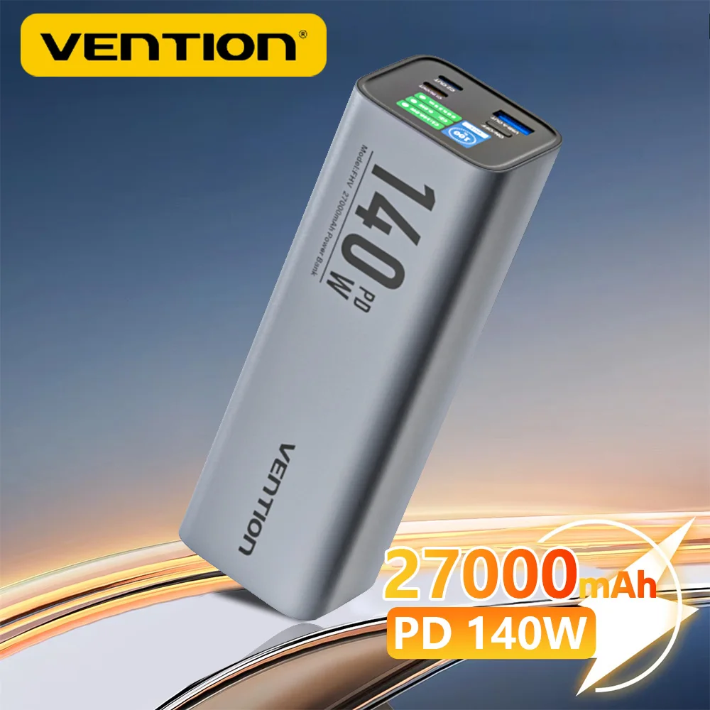 Vention 27000mAh Power Bank 140W PD Fast Charge Powerbank for Laptop Portable Spare External Battery for Macbook Pro iPad Xiaomi