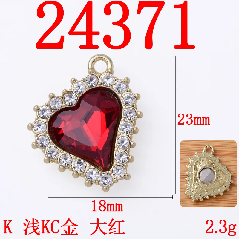 Big red series pendant fashion temperament earrings fringed alloy pendant full of diamonds peach heart butterfly snowflake DIY