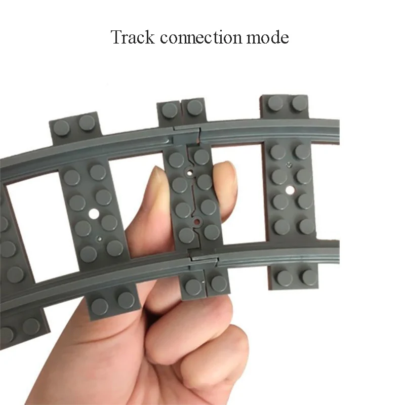 MOC City Train Track Model Soft Straight Curved Track 10-100PCS DIY Building Block Children's Toy Gift