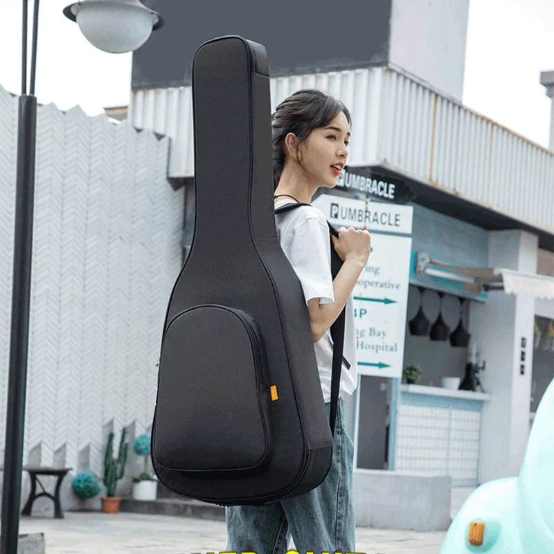 

38/39 Inch Electric Guitar Bass Bag Adjustable Shoulder Strap Acoustic Folk Carry Soft Case 15mm Thicken Shockproof Padded XM108