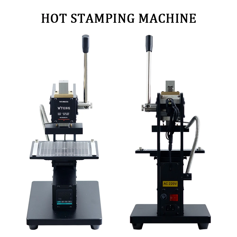 WT-90XTS Manual Leather Wood Wallet Hot Foil Stamping Machine Heat Press Machine Presses Tool with Infrared Locator