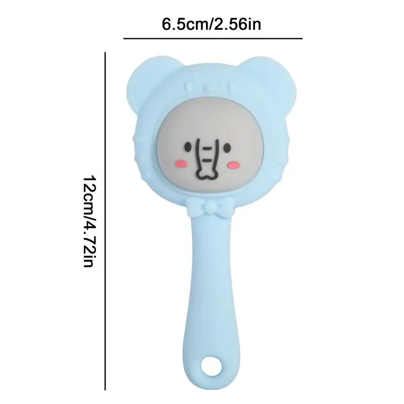 Morbido sonaglio per bambini carino massaggiagengive in silicone massaggiagengive multifunzionale per cartoni animati per bambini ragazzi ragazze sonaglio a mano in silicone facile da impugnare