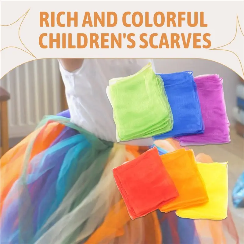 YSUN-48 Piezas de Pañuelos de Malabares para Niños, Pañuelos de Música y Danza, Pañuelos Coloridos, Pañuelos de Movimiento, Pañuelos de Ritmo para Niños
