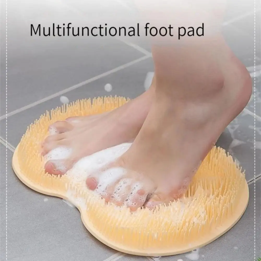 Exfoliating Shower Massage Scraper Bathroom Non-slip Bath Mat Back Massage Brush Silicone Foot Wash Body Cleaning Bathing Tool