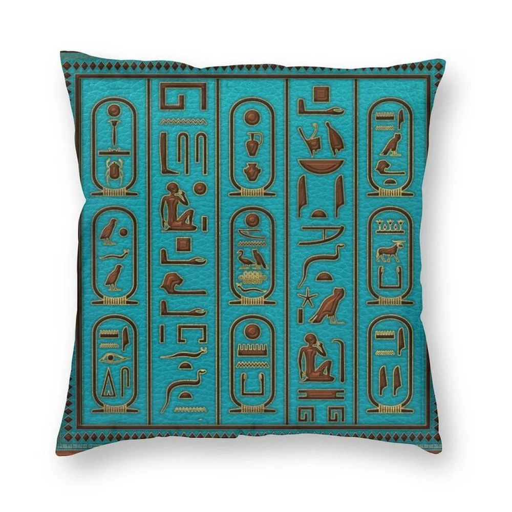 Luxury Ancient Egyptian Throw Pillow Case Pharaoh Hieroglyphs Square Pillows Party Garden Home Decor 3D 45X45 50X50 Pillowcase