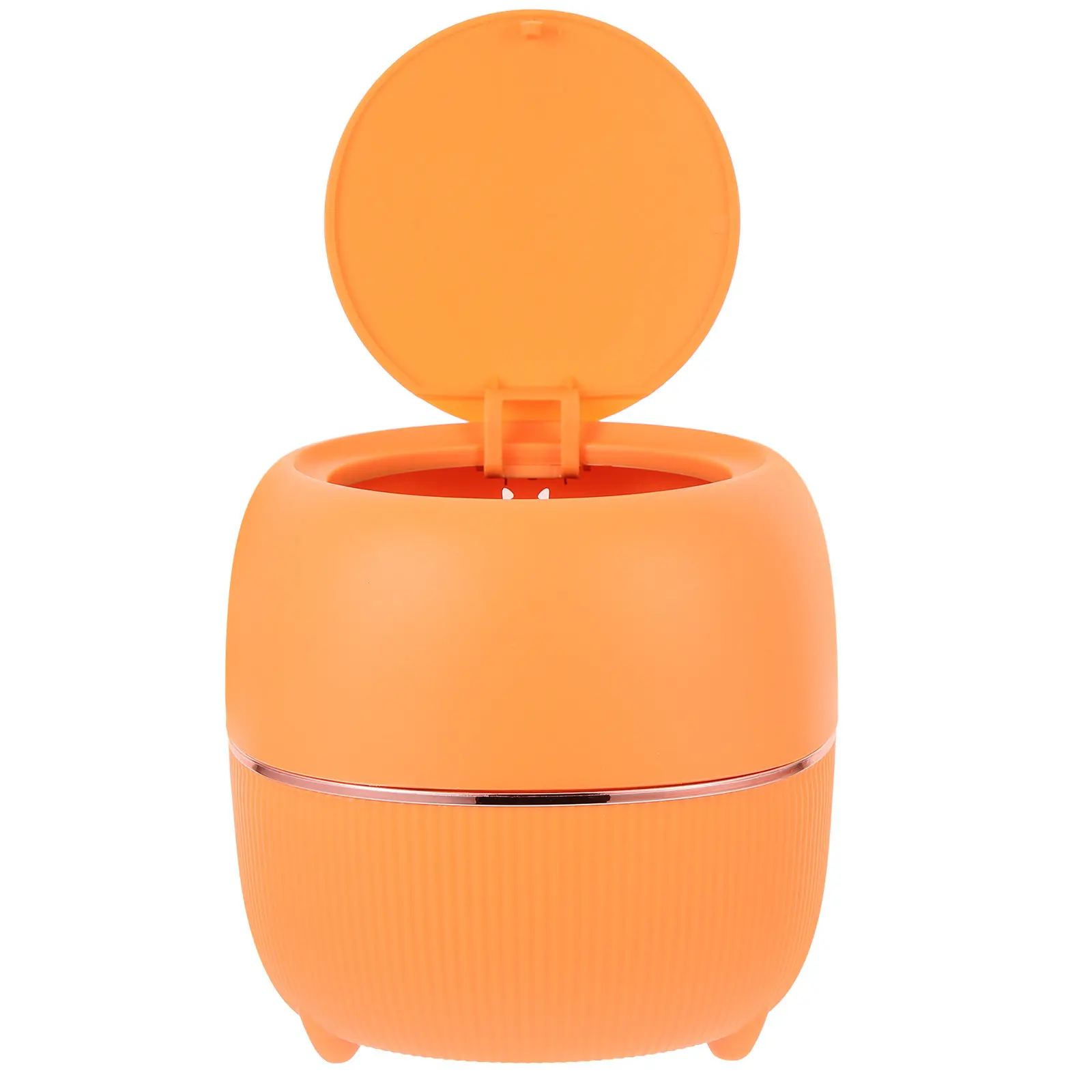 

Desktop Trash Can Mini Plastic Trash Bin Clamshell Lid Office Sundries Storage Container Household Countertop