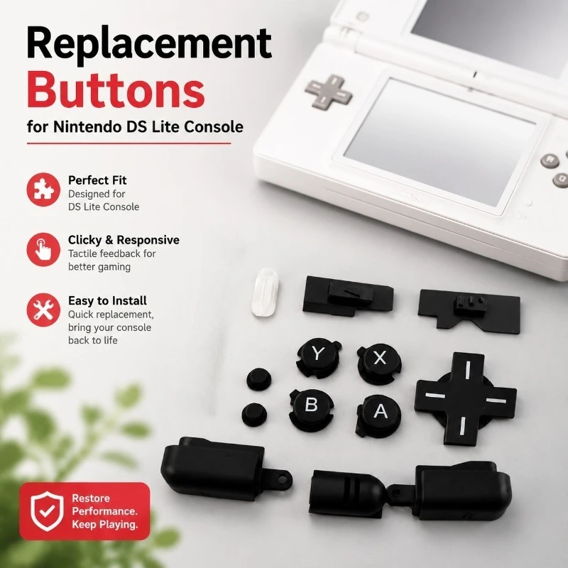 Replacement Buttons for Nintendo DS Lite Console, Multi-Color Clicky Keypad Parts