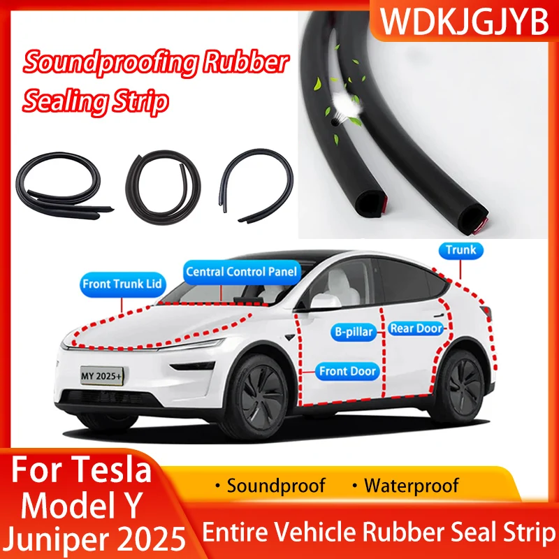 

For Tesla Model Y Juniper 2025+ Car Door Seal Strip Rubber Sealing Protector Soundproof Waterproof Entire Vehicle sealing strips