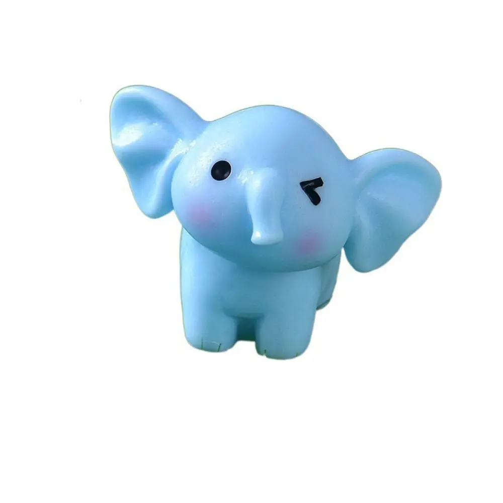 Funny Cute Elephant Ornaments Cartoon 3D Resin Animal Model DIY Elephant Micro Landscape Home Decor