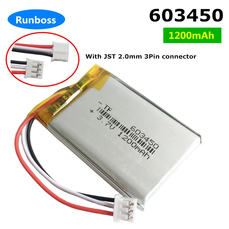 3.7V 1200mAh 603450 Lipo polimerowa bateria do korsairu HS70, HS75 XB , RDA0031 RDA0034, Corsair HS70 Pro bezprzewodowy zestaw słuchawkowy do gier