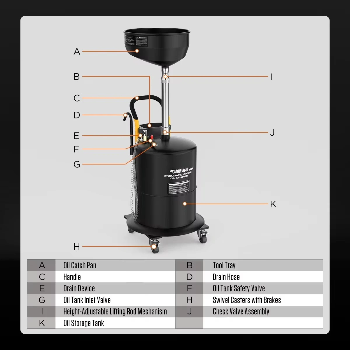 Od710 12 فولت 70 لتر تجفيف زيت النفايات الهوائية للسيارة #3