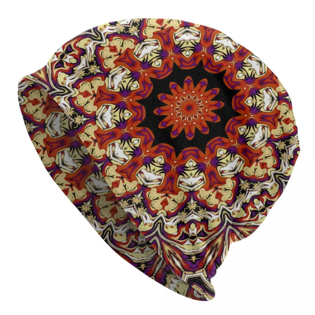 Custom Bohemia Ethnic Mandala Flower Pattern Bonnet Hat Knitted Hats Men Hip Hop Unisex Adult Warm Winter Skullies Beanies Caps