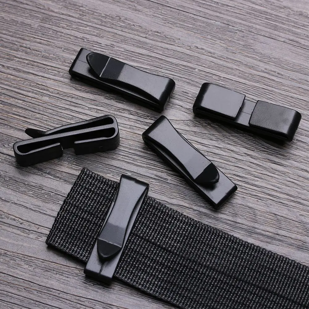 6 Pcs/Pack 23-60mm Black Quick Slip Keeper Slider Buckle End Clip For Molle Tactical Backpack Adjusting Strap Webbing