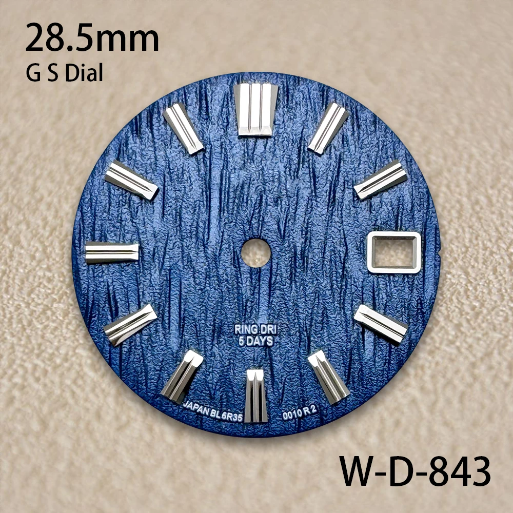 28.5mm G S Logo 3D Bark Dial Fit NH35/NH36/7S/4R Japanese Automatic Movement High Quality Watch Modified Accessories