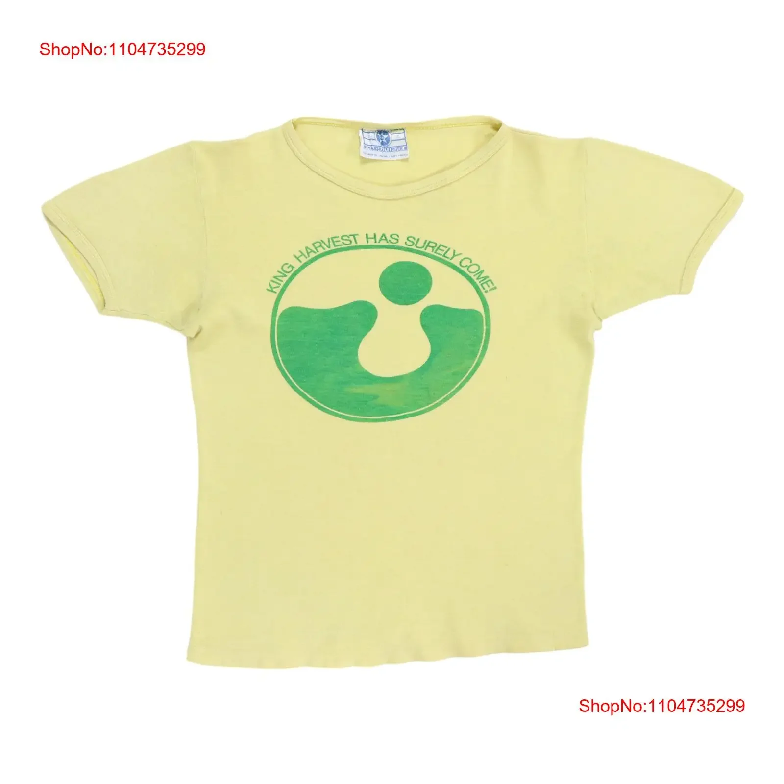 Camiseta Original vintage de los años 70 King Harvest Has Surely Come, ropa de diseñador gráfica cómoda y versátil lavada vintage