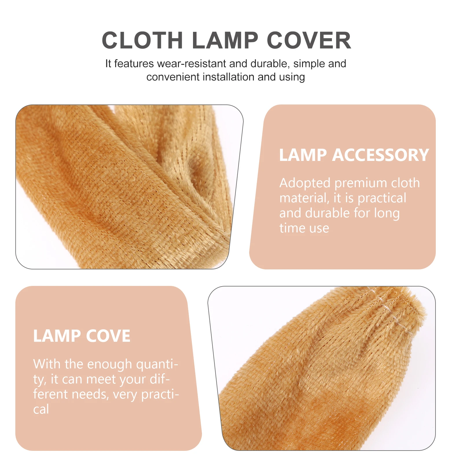 

4Pcs Durable Fabric Lamp Chain Protector Practical for Ceiling Light Chains Cord Wires Decoration Accessories Home Lighting