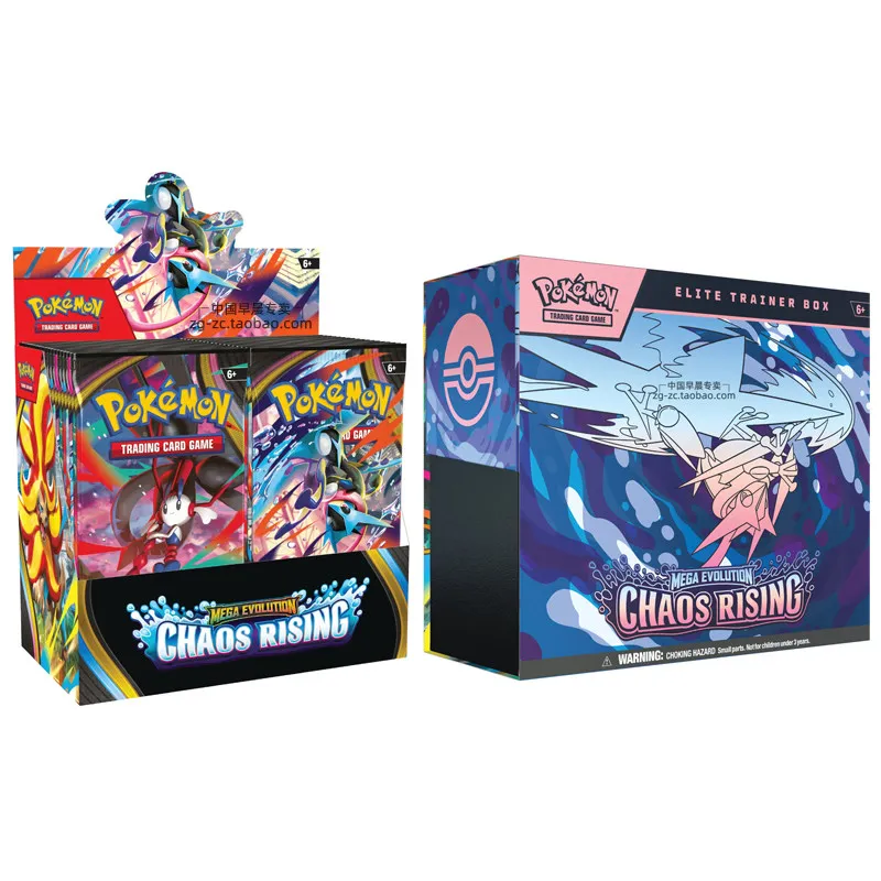 Genuine Pokémon TCG Chaos Rising ME04 Elite Trainer Box Factory Sealed Mega Greninja Ex Rare Foil Collectible for PTCG Hobbyists