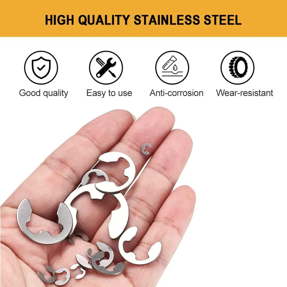 WZHUIDA M1 M1.2 M1.5 M2 M3 M3.5 M4 M5 M6 M7 M8 M10 إلى M20 E كليب بحلقة إحكام الاحتفاظ غسالة 304 الفولاذ المقاوم للصدأ/65 #   مين ستيل #4