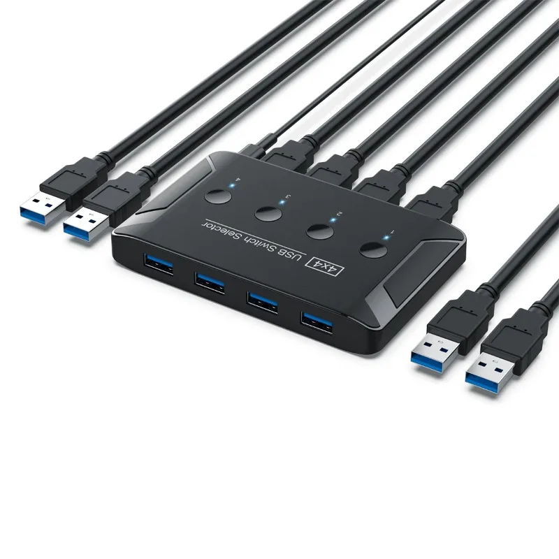 

KVM Switch 4X4 USB 3.0 2.0 Switcher Selector Box 4 Port Sharing 4 Devices for Keyboard Mouse Scanner Printer Kvm Switch Hub