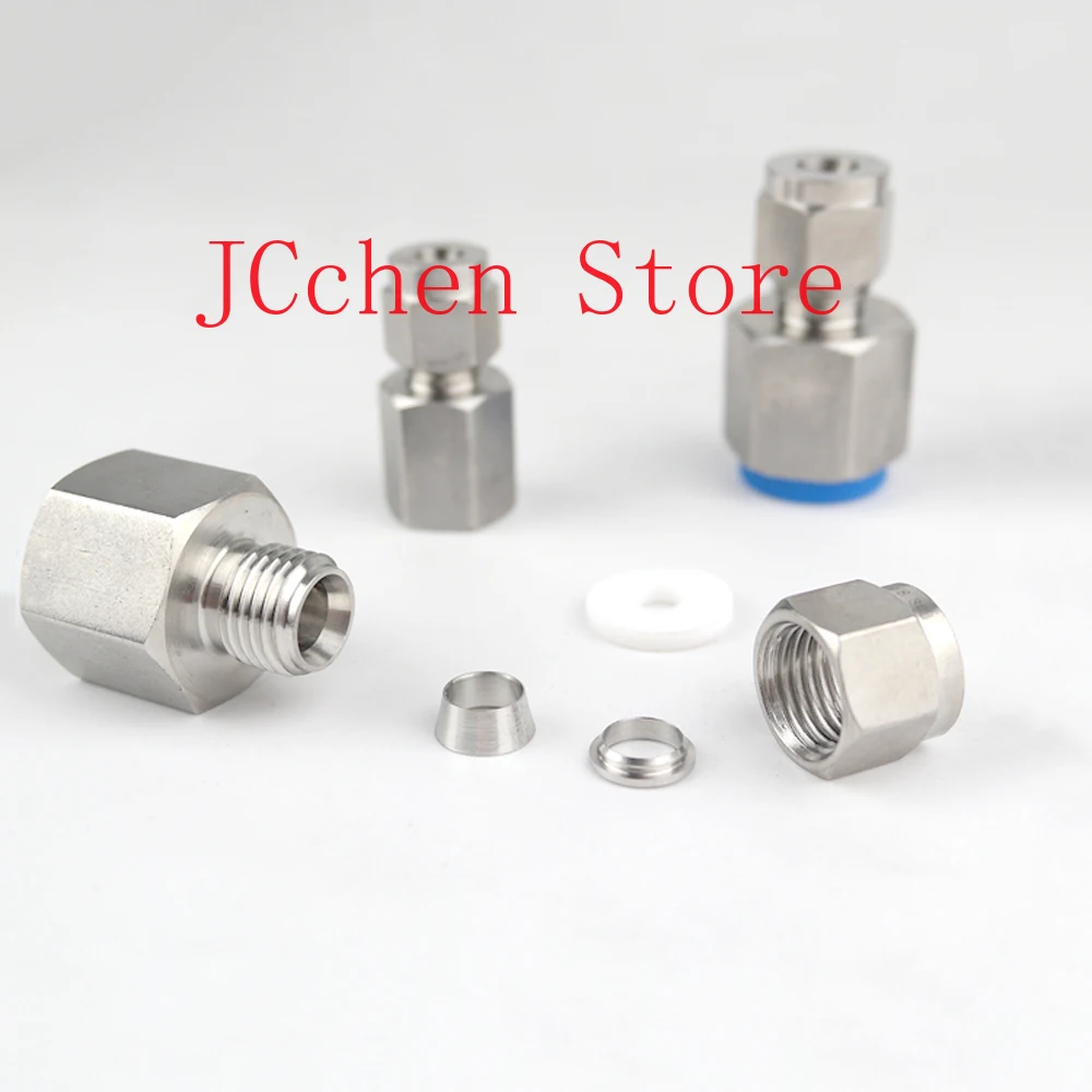 M10 14 16 20 متري أنثى 6 8 10 12 مللي متر OD مزدوج الطويق ضغط الاتحاد موصل 304 مياه الفولاذ المقاوم للصدأ الغاز الوقود البروبان #1