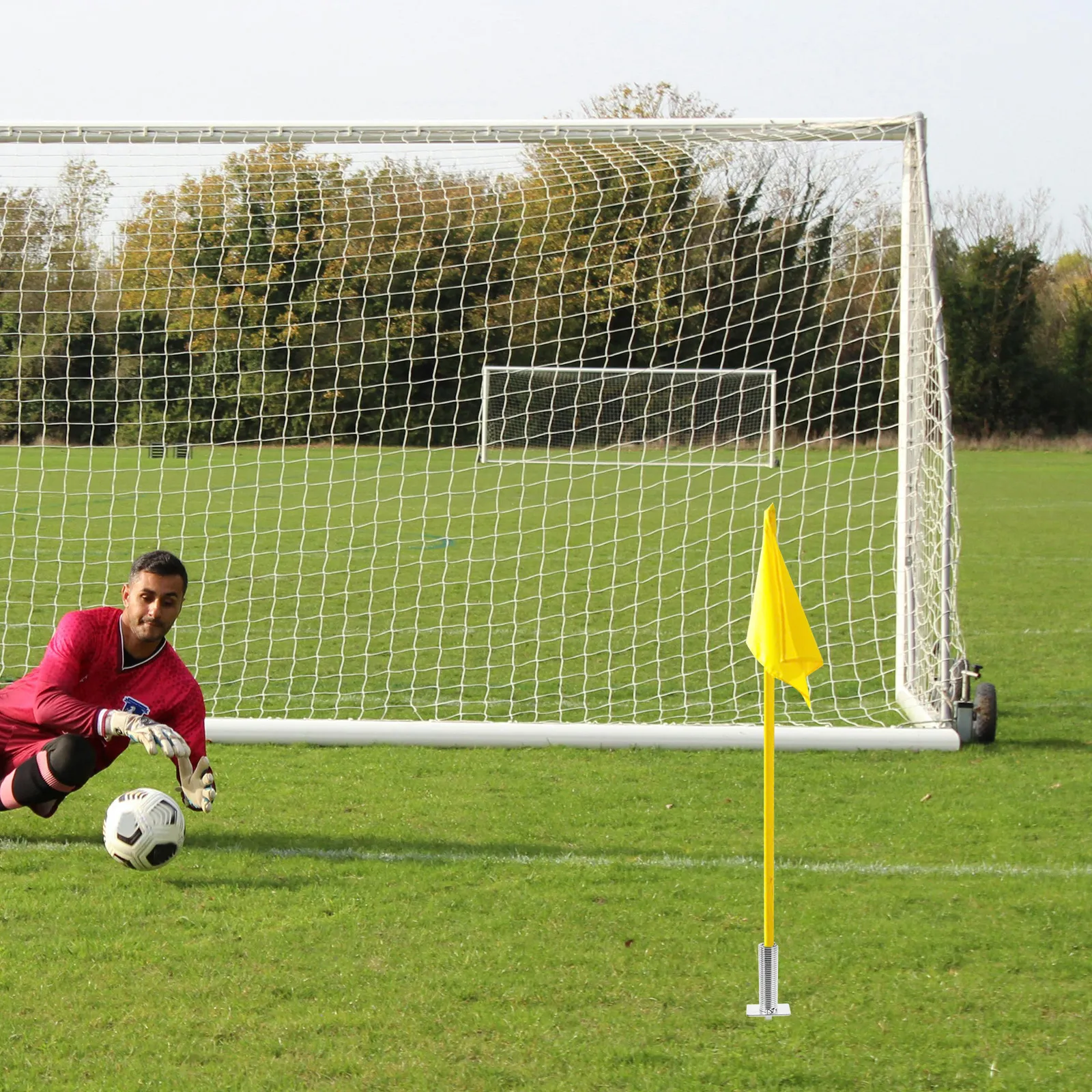 Stable Flag Spike Soccer Ground Mount Corner Flag Holder Robust Spring-Based Pole Fixing Stake for Field Marking Training Use