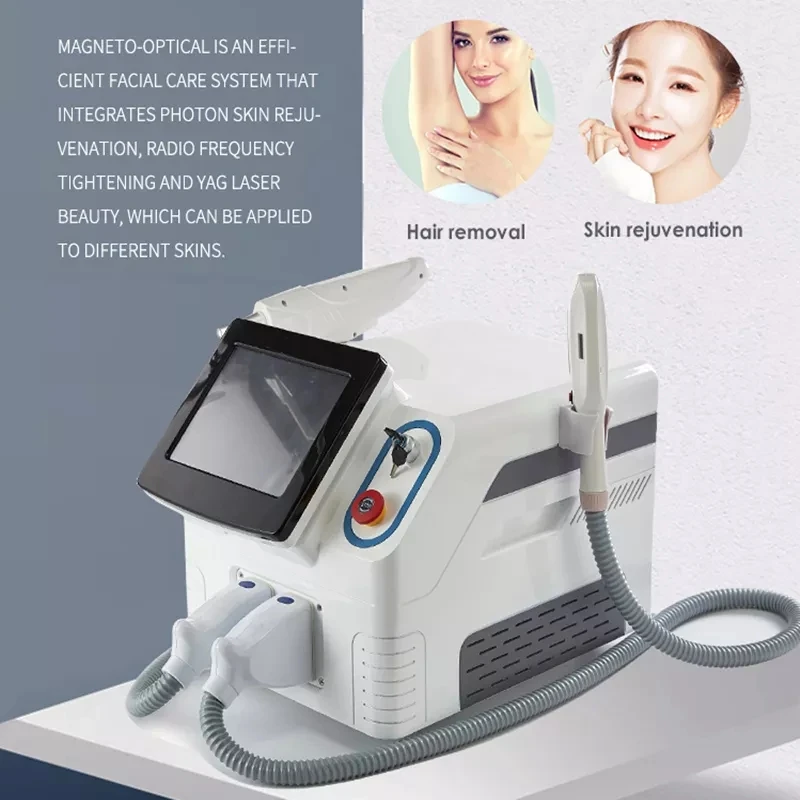 

Portable 2 In 1 Nd Yag Laser Tattoo Removal Machine IPL OPT Hair Removal skin Rejuvenation beauty equipment