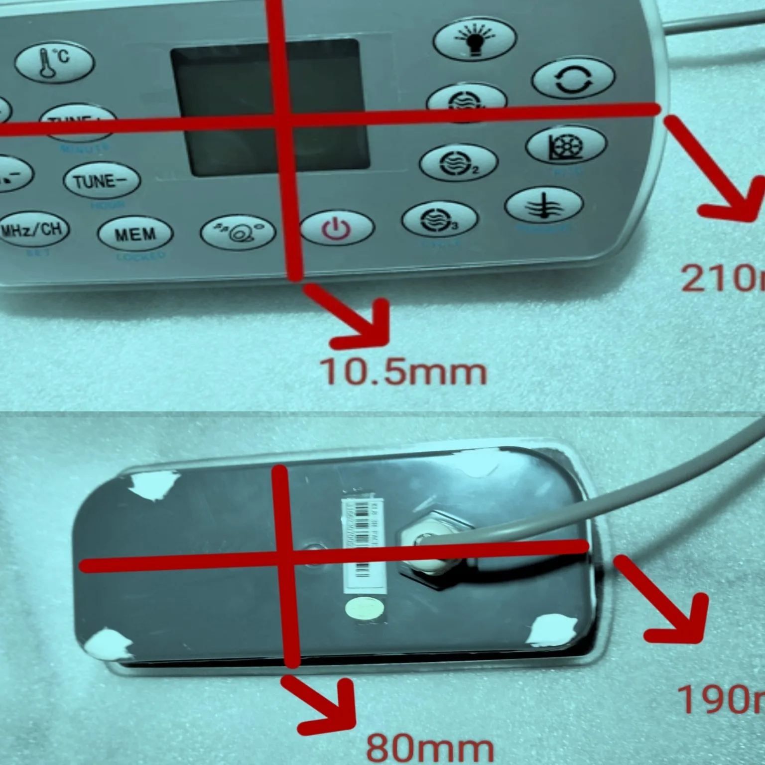 KL8-3H Spa Keyboard Hot Tub Controller Panel Suitable Replacement Keyboard with Cable