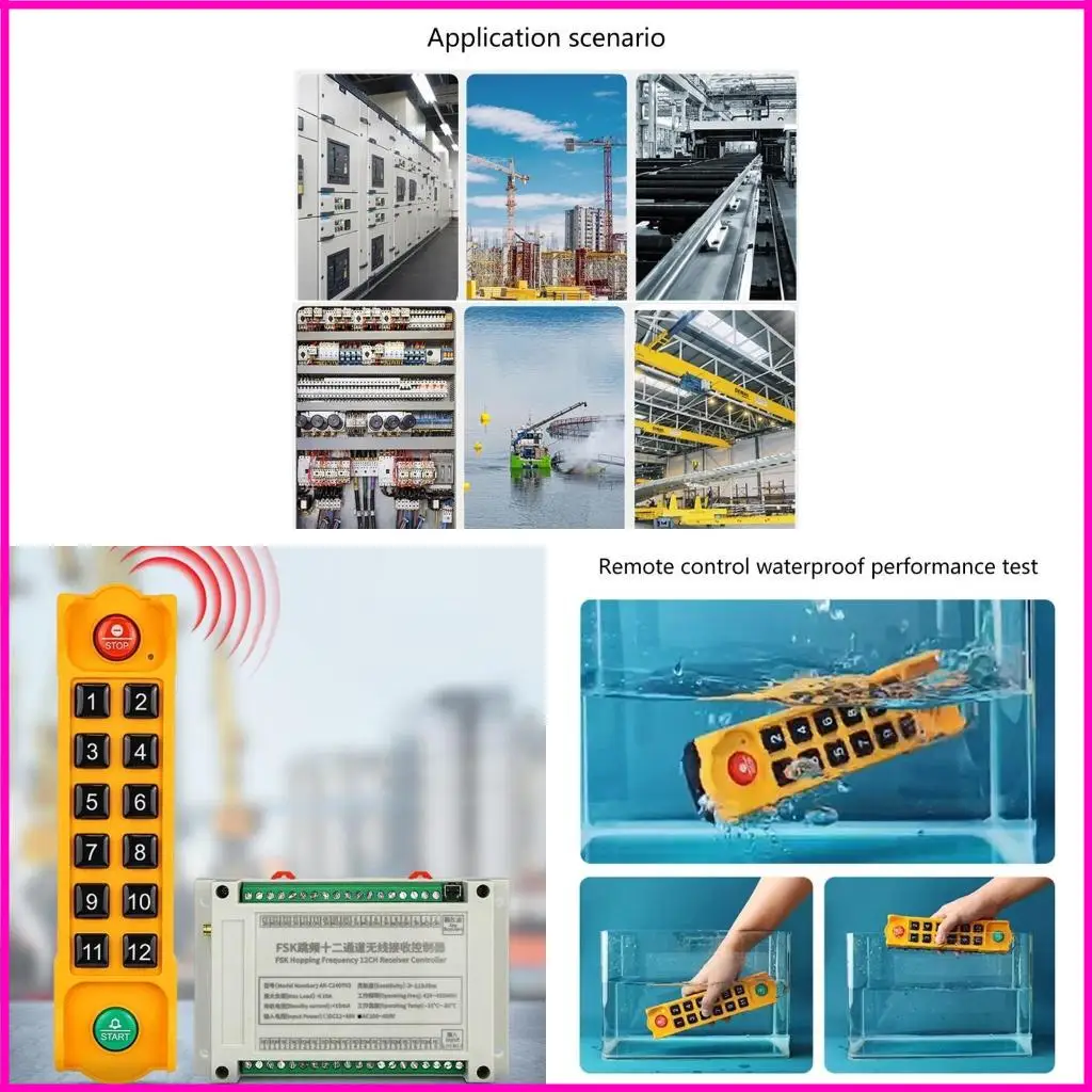 Crane Wireless Remote Control Control Industrial Channel Controller H21-E1C مع جهاز إرسال واحد ومستقبل واحد