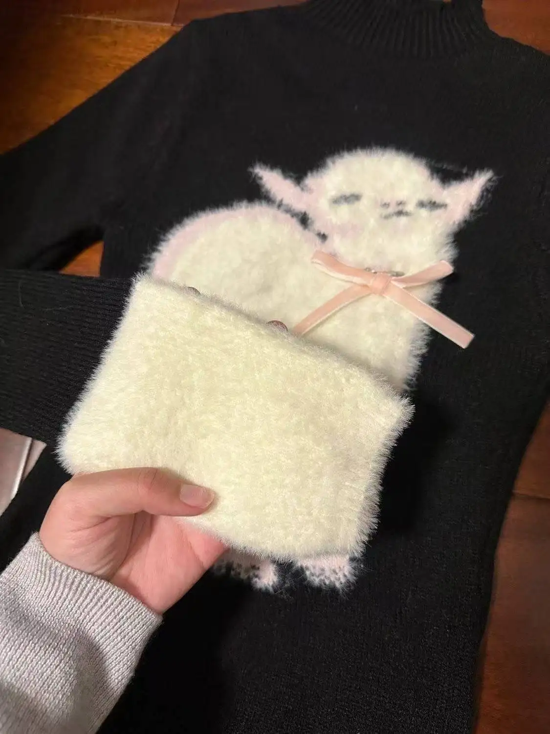 Autumn Winter Woman Cute Core Korean Kawaii Jumper Turtleneck Sweater 2000s Aesthetic Knitwears Vintage Jerseys Pullovers Cozy