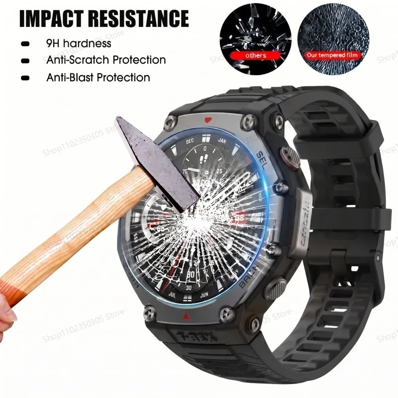 Tempered Glass Compatible for Amazfit T Rex 3 Pro 2 Screen Protector for Amazfit T Rex 3 Pro/ T Rex 3 / T Rex 2 Glass Film view 4