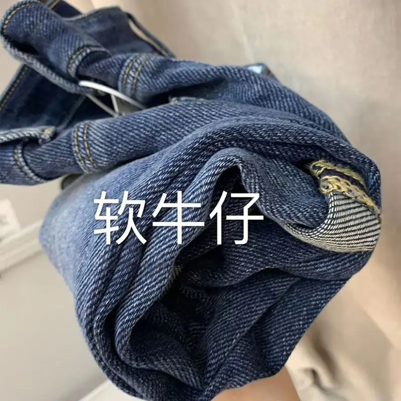 

2022 New Arrival Autumn Women Loose Casual Cotton Denim Ankle-length Pants All-matched Button Fly Waist Harem Pants Jeans P702