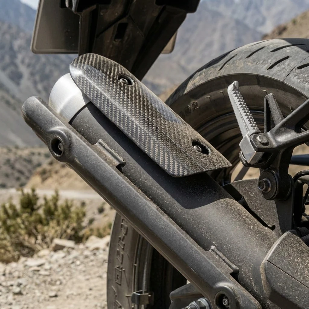 For YAMAHA MT03 R3 2021-2026 Motorcycle Tail Exhausts Pipe Protection Cover -100% Carbon Fiber