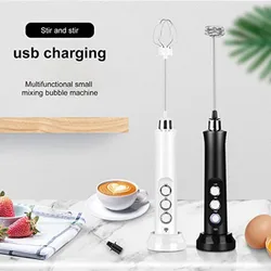 3 In 1 Electric Milk Frother Rechargeable Milk Foam Maker Handheld Foamer High Speeds Milk Frother Drink Mixer Coffee