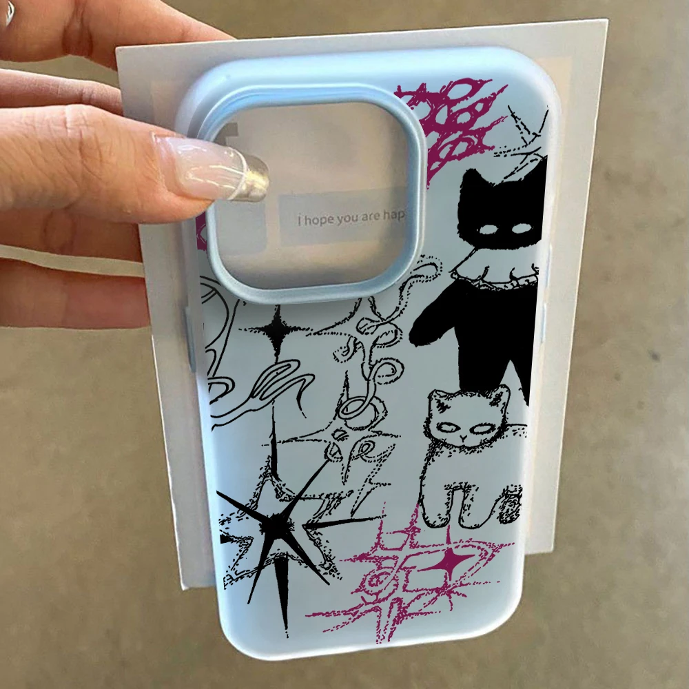 Für Samsung Galaxy S21 S26 S25 S24 S23 S22 Ultra Plus FE Hülle Koreanische Graffiti-Katzen-Abdeckung Für A37 A36 A54 A55 A56 Staubdichte Schutzhülle – Detail 3