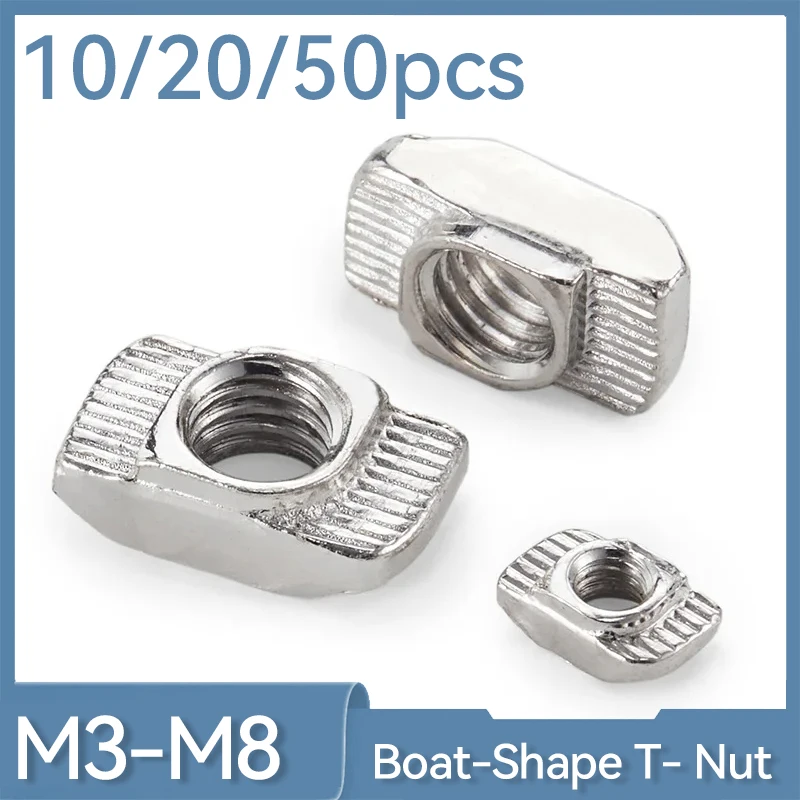 

10/ 20/ 50pcs M3 M4 M5 M6 M8 M10 Slot T-nut Sliding T Nut Drop Hammer Nut Fastening Connectors for Aluminum Extrusion