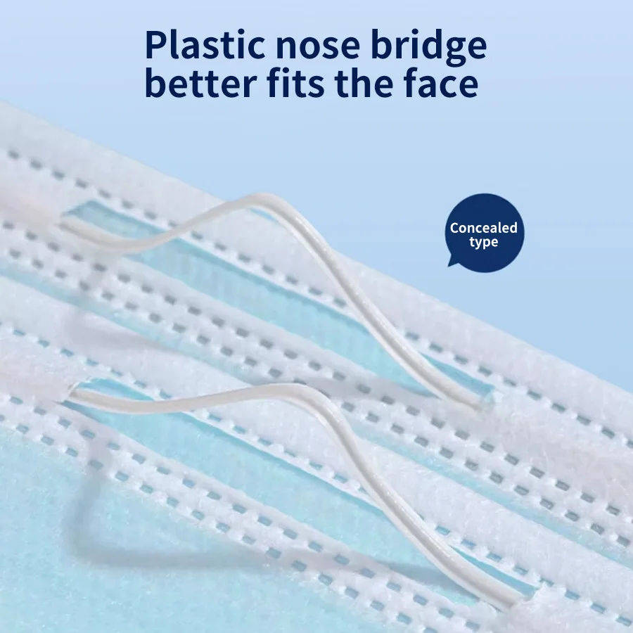 100Pcs Disposable Adults individual package Masks Filter Meltblown Non-wove Face mask blue Breathable Protective masque mask