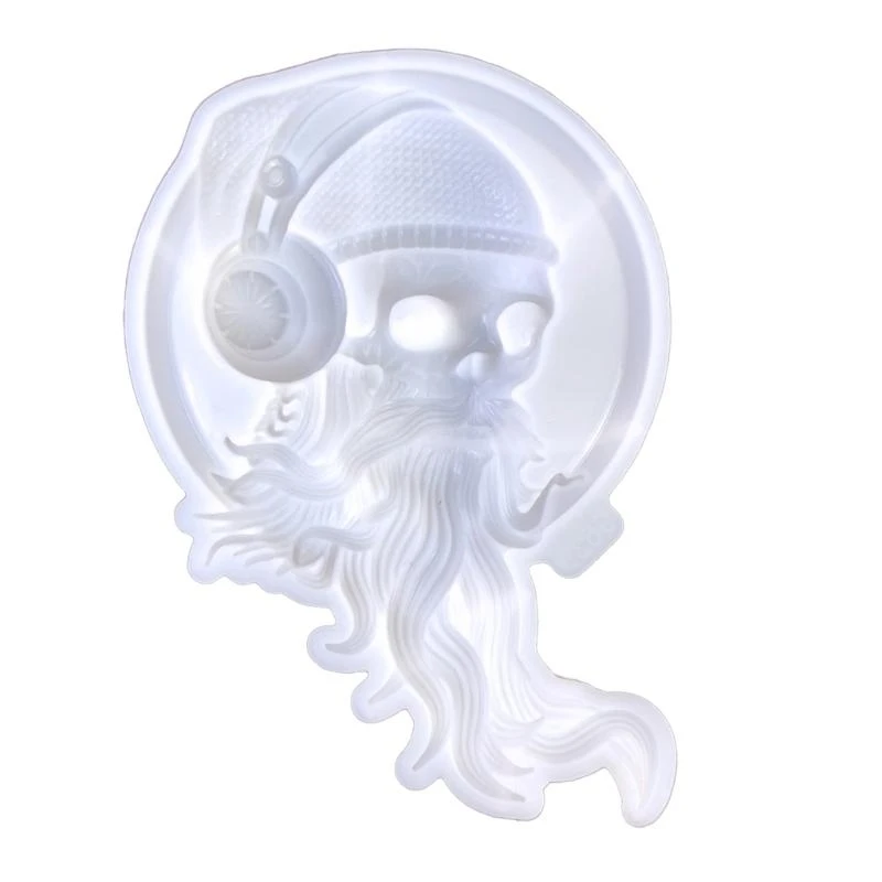 HX6F Easy to Use Silicone Mould Versatile Epoxy Resin Mold DIY Halloween Jewelry Casting Mould Long Bearded Skull Molds