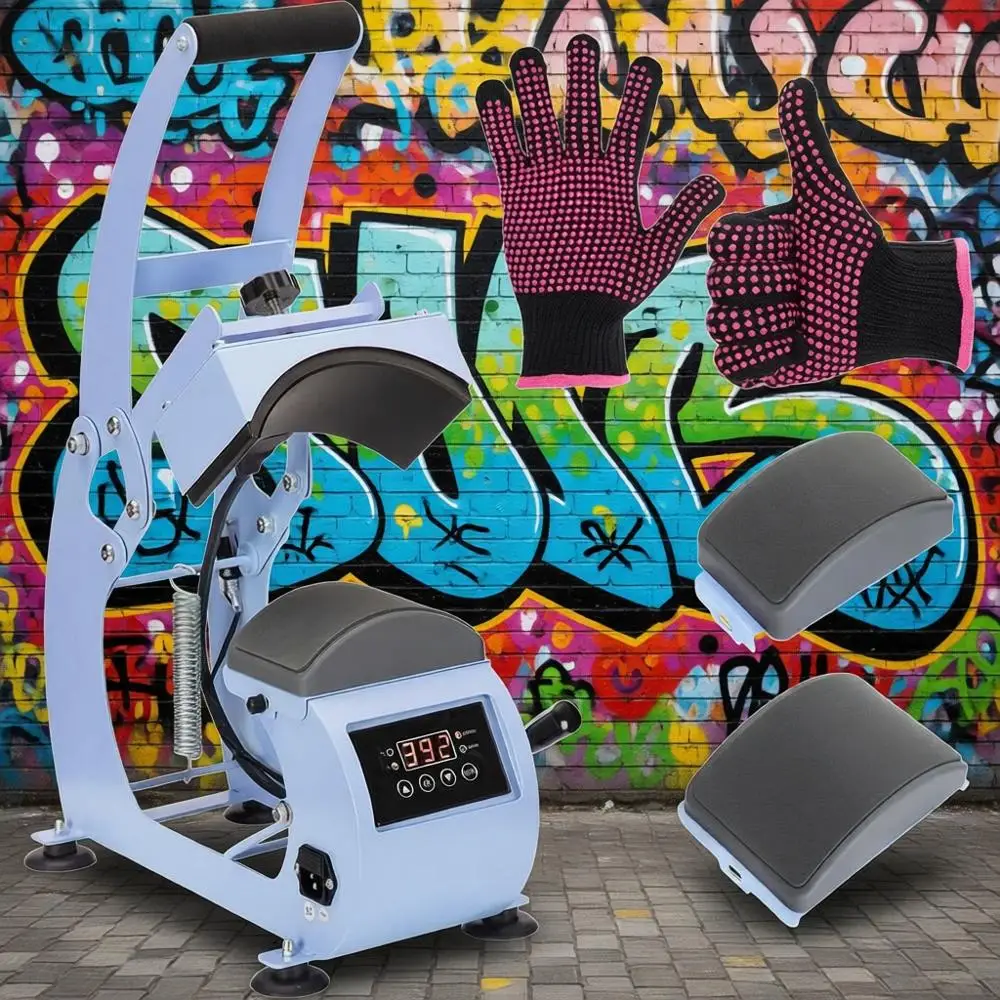 

Hat Heat Prhine, 6.54"x3.84"Curved Heat Plate, Precise Temp/Timer Control, Hat Stretcher, Saety Base, 2 Hat Pad, Glove, Heat PrH