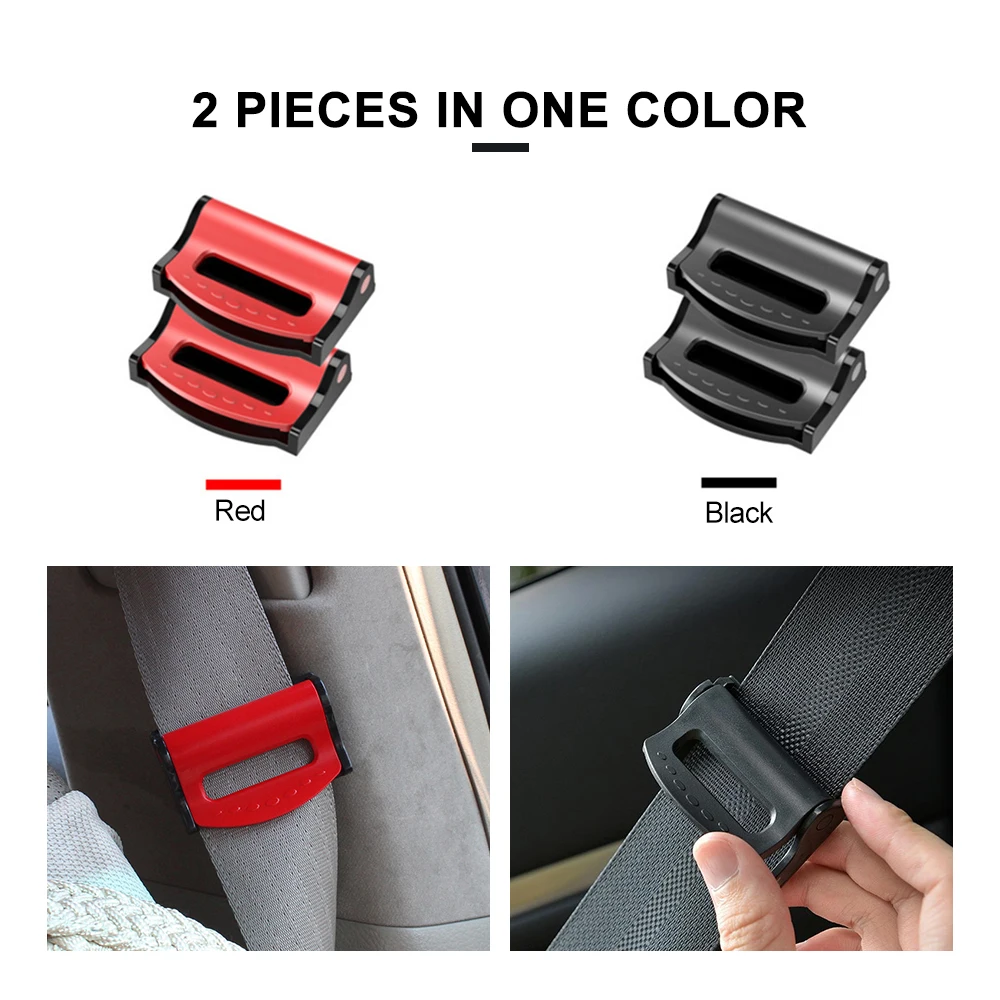 2Pcs Vehicle Seat Belt Clip Buckle Seat Belt Anchor Adjustment Limiter