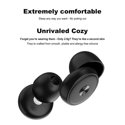 Imagen 2 del producto Tapón para los oídos compacto, acogedor, cómodo, con 3 tamaños de tapones para los oídos adicionales (XS/S/M/L), tapones para los oídos con reducción de ruido