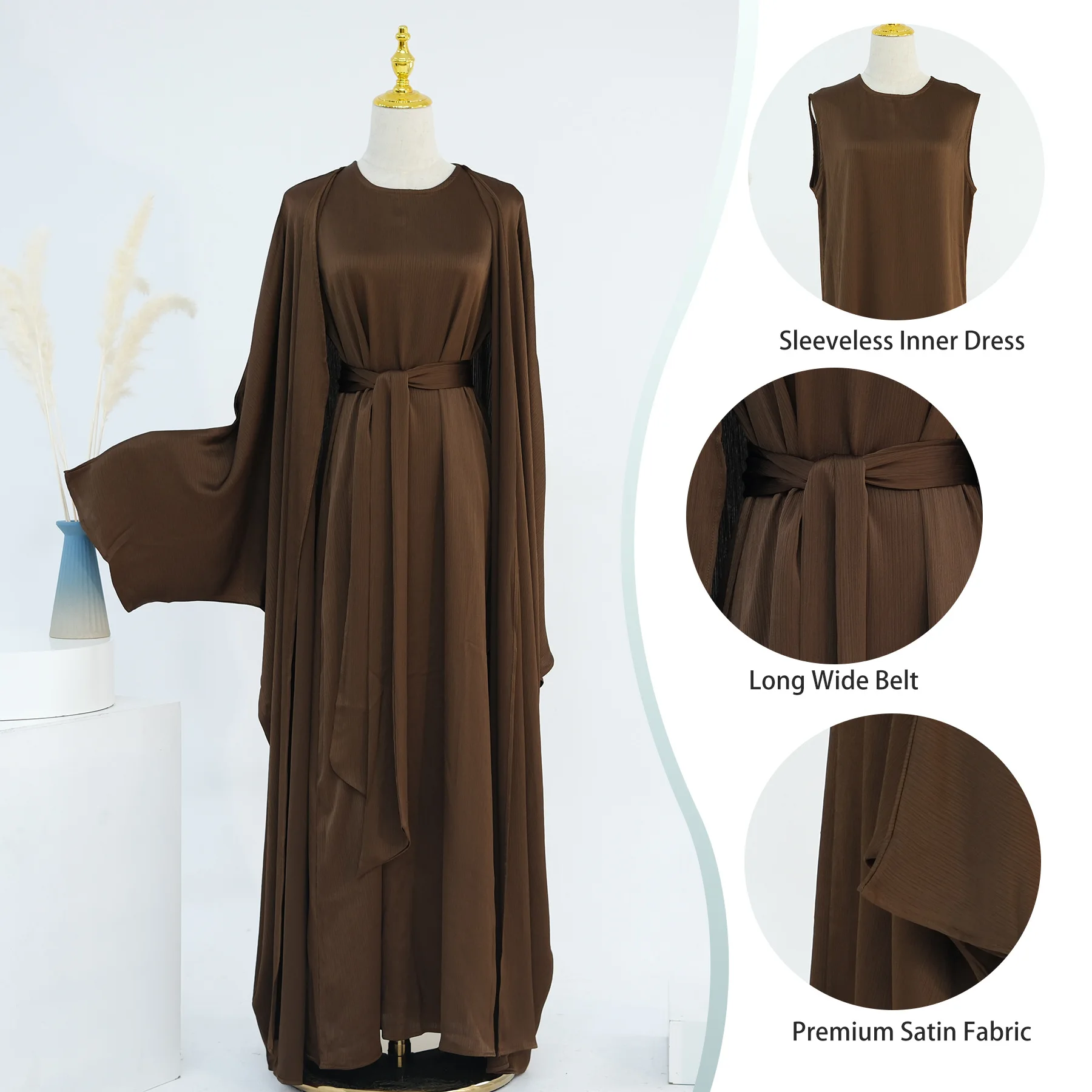 Modest Abayas For Women Muslim Sets Turkey Kaftan Islam Clothing Ramadan Ensembles Musulmans Caftan Marocain Femme Hijab Robe