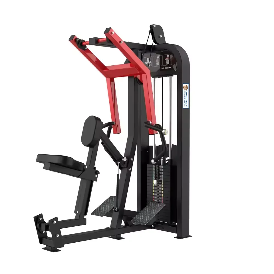 Best Selling Commercial Gym Fitness Equipment Seated Pull Back Pin Loaded Machine Double Pull Back Trainer Vertical Row