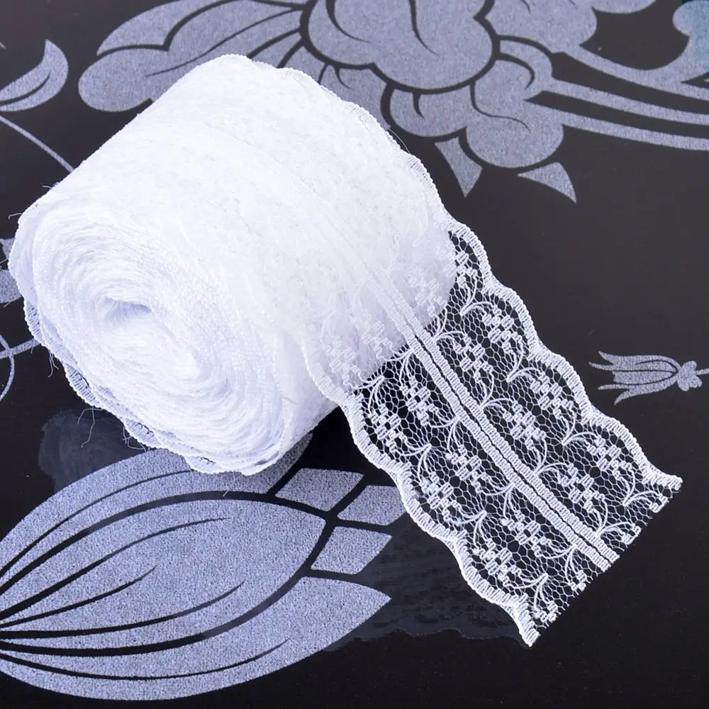 10 متر شريطة من الدانتيل الشريط 45 مللي متر الدانتيل تقليم النسيج DIY بها بنفسك المطرزة صافي الدانتيل الأبيض تقليم الحبل للخياطة الديكور