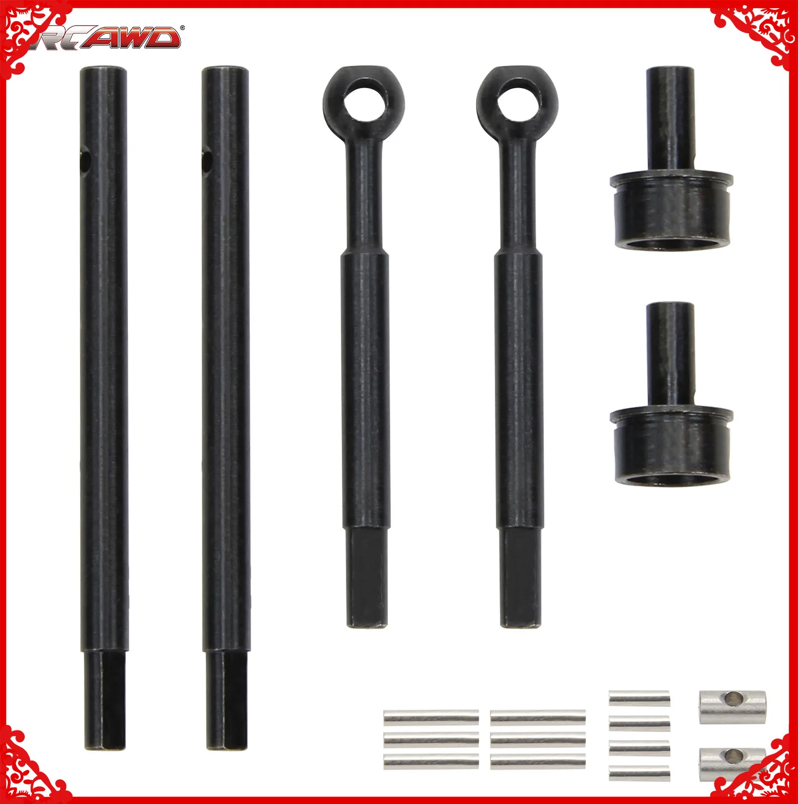 

#45 heavy duty steel front CVD drive shaft axle + rear axle for FMS Hobby FCX24 1/24 crawlers Upgrades parts